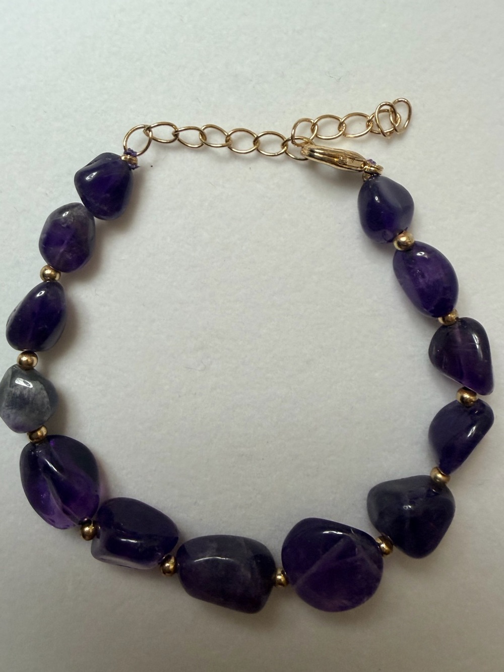Lusso Purple Amethyst Bracelet with Gold Accents